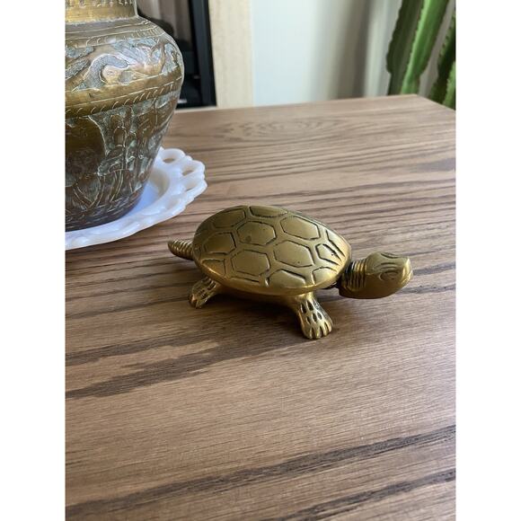 Vintage Solid Brass Turtle Bell Wind Up Hotel Bell Korea Not Working - Picture 1 of 5